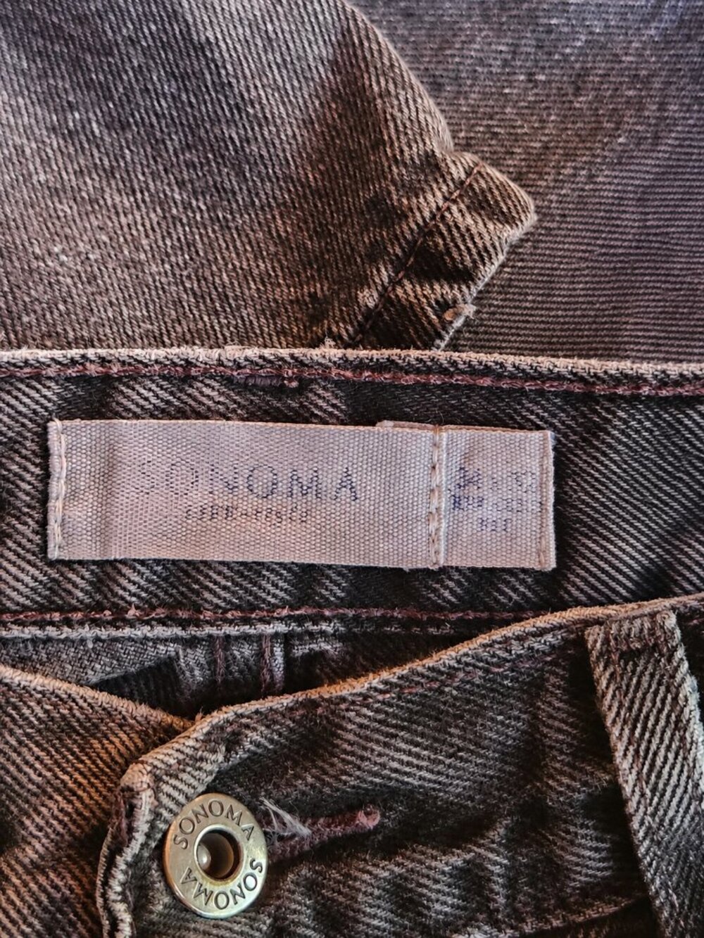 Sonoma Men’s Dark Gray Distressed Straight Leg Jeans - 34 x 32 - Picture 3 of 8